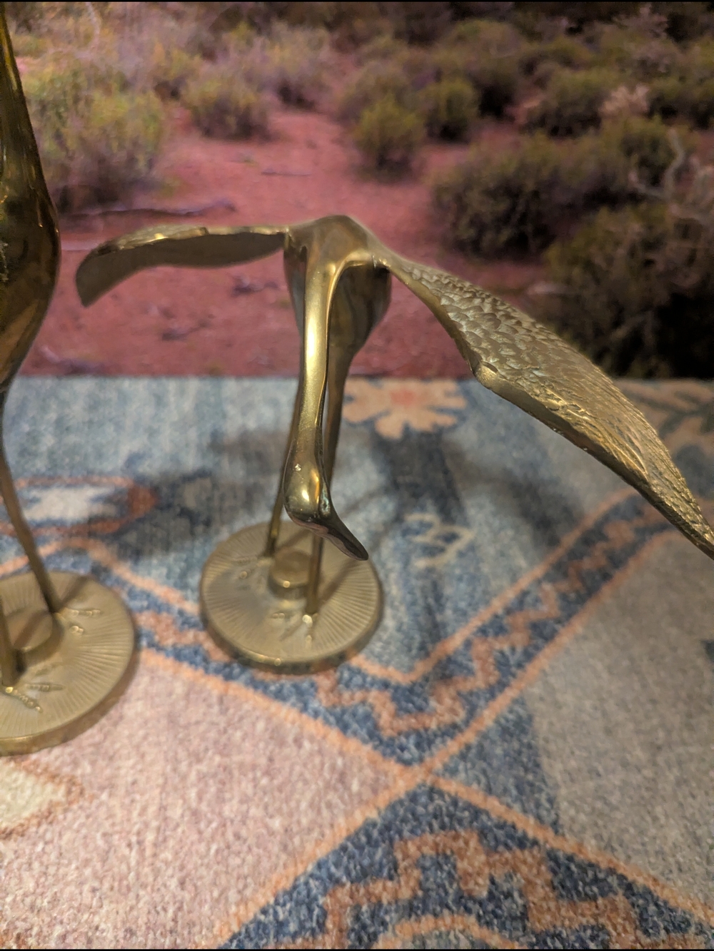 Brass Crane/ Heron Like Bird Figurine-Pair - Picture 2 of 11